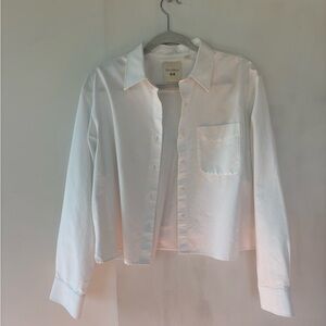 UNIQLO JWA | White Cropped Button-Up Shirt